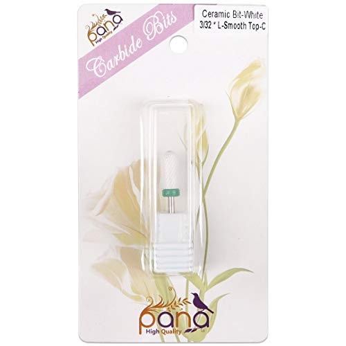 Pana Professional Usa Ceramic White Smooth Top Large Barrel Bit Nail Drill (Grit: Coarse) 3/32" Shank Size #TOP5