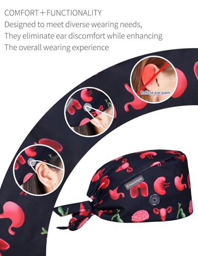 Image of Kousenpu Scrub Caps for Men, Adjustable Surgical Cap, Breathable Medical Hat for Doctors, Nurses & Healthcare Professionals