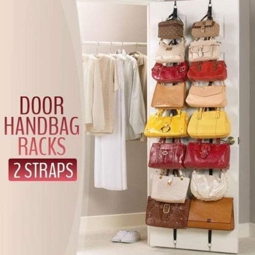 Adjustable Over Door Straps Hanger Clothes Rack Organizer -2 Counts(16 Hooks)