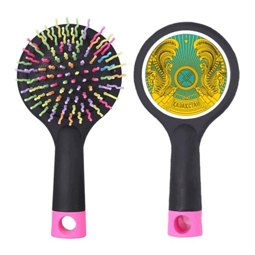 Brosse à cheveux démêlante Kazakhstan design blason national pour salon