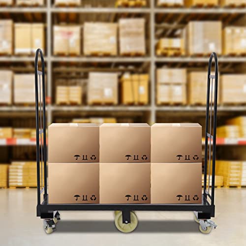 Cbhfmljd Heavy Duty Steel Dolly U-Boat Cart 65"X16" Platform Hand Truck With Wheels Utility Push Cart Platform Hand Truck 2000Lb For Warehouses, Storage Rooms, Transportation Facilities #TOP4