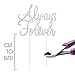 Ella Celebration Always and Forever Wedding Cake Topper, Silver Romantic Rhinestone Decoration (Always & Forever) (Silver)