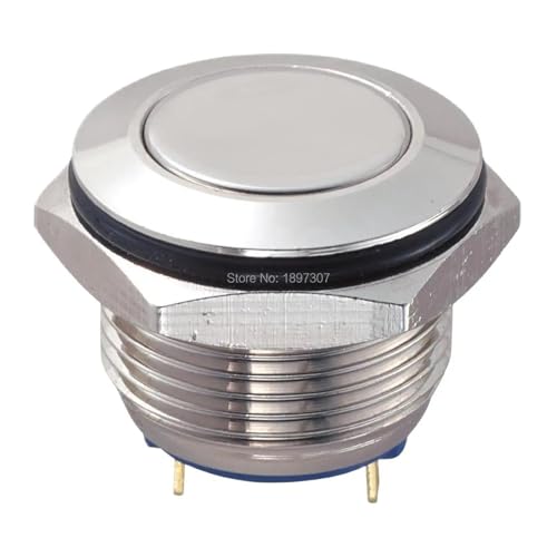 Interruptor pulsador de 16mm ON/OFF de 48V CC y 2A para circuitos con terminal de tornillo