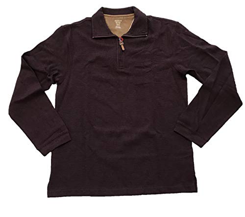 Mens Size Large 1/4 Zip Pullover Sweater, Bordeaux Marl