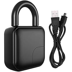 Candado Tactil Candado de huellas dactilares, MAGT Smart Candado de huellas dactilares Antirrobo Impermeable Puerta de dormitorio de seguridad Cerradura electrónica