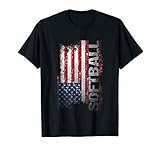 USA Flag Softball Player T-Shirt Gift T-Shirt