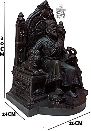 Image of S A Gifts Sai Amrut Chhatrapati Shivaji Maharaj The Legend of Maharashtra Statue (1 feet, Black)