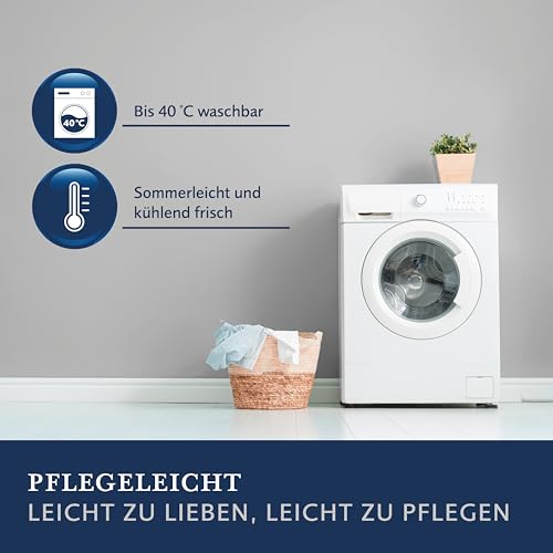 billerbeck Bettdecke Lina Superlight - Leinendecke – 155 x 220 cm – Sommerdecke, kühlende Bettdecke, leichte Sommerdecke – 70 % Leinen, 30% Baumwolle, Weiß