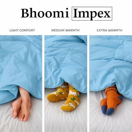 Image of Comforter Double Bed - All Season /AC Summer Blanket | Dohar | Duvets | Ultra Soft & Light Weight - (300 GSM, Light Blue)