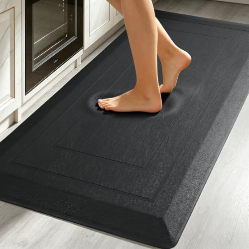 UKISS 9/10"" Extra Thick Cushioned Anti Fatigue Kitchen Mat, Waterproof High Density Foam Standing Desk Mat, Non-Slip Er