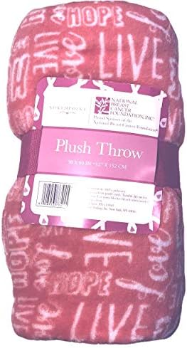 GKG Plush Breast Cancer Pink Ribbon Throw Blanket