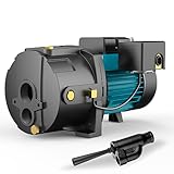 BOMGIE 1HP Shallow/Deep Well Jet Pump with Ejector Kit, 115V/230V Durable Cast Iron Pump, Well Depth up to 50 ft, Automatic Pressure Switch, for Farm, Lawn, Garden