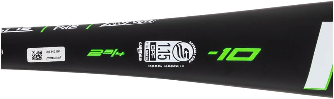 MARUCCI Code USSA Senior League Aluminum Baseball BAT, 2 3/4" Barrel (-5, -8, and -10)