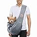 TOMKAS Medium Padded Shoulder Strap Dog Cat Carrier Sling (Grey for 8-15 lbs)
