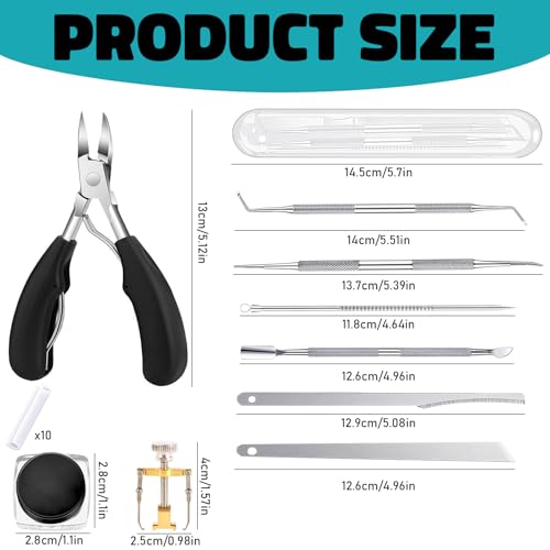 GUOYOU 18 Piezas Cortauñas Set de Profesional Acero Inoxidable Kit Manicura Set Manicura Kit de Manicuras Profesional Completo con alicates cortaúñas para Mujeres y Hombres Uñas Gruesas y Encarnadas - imagen 2