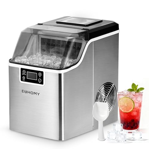 EUHOMY Macchina del Ghiaccio Casa: 24 Cubetti in 13 Minuti, 20,5KG/24H Macchina per il Ghiaccio...