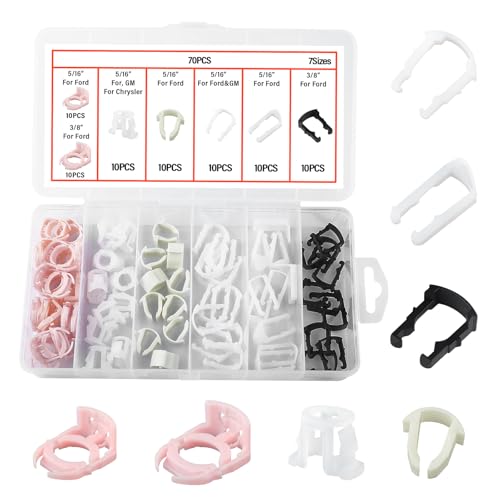 70PCS Fuel Line Clips Replacement Kit,7 Size Includes 5/16