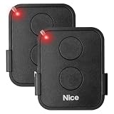 Telecomando per porte da garage, 2 canali, telecomando per cancello a 2 canali, 433,92 MHz, rolling code, ricambio per ON1E, ON2E, ON4E, compatibile con motori di cancello e garage (nero)