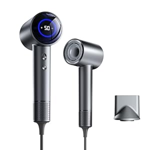 PKBD Ionen Föhn,200 Million Negativ Ionen Fön,110.000 U/min Schnelles Trocknen Haartrockner mit LED Heiligenschein,Konzentrator... Heiz,3 Geschwindigkeiten für Reise,Zuhause