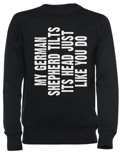 Sweat-shirt berger allemand unisexe noir à motif chien drôle