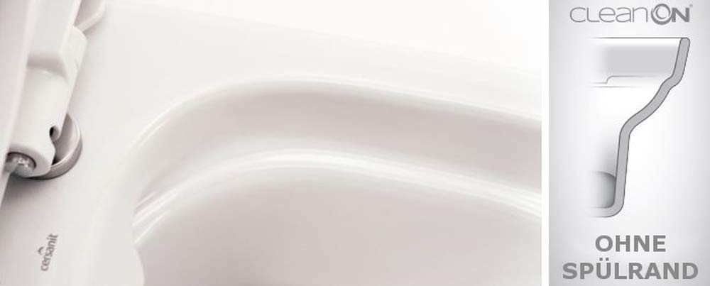 VBChome Inodoro de cerámica de diseño completo, con cisterna de inodoro, asiento de inodoro con descenso automático, función de cierre suave para salida horizontal, conexión de agua, sin borde
