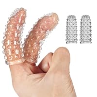 Finger Sleeves 2er Set, Fingerüberzieher Vibrator Zubehör, Finger Massage Zubehör Fingerlinge, Vorspiel Finger Massage für G-punkt und Klitoris Stimulation, Sex Spielzeug für die Paare Extrem Sex