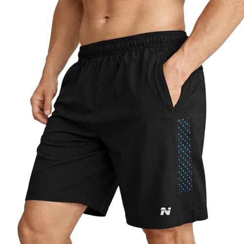 Image of NINQ Mens 2 Pack Polyester Yoga Short Men Summer Running Gym Sports Shorts with Pockets Shorts for Men
