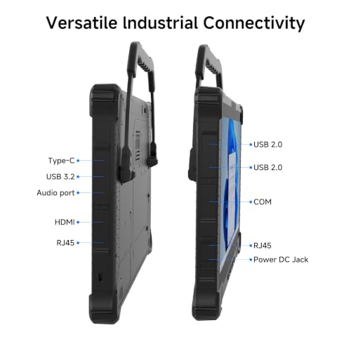 Image of M14A Windows Rugged Tablet, 5G 14-Inch FHD 1000 Nits Touchscreen, Intel i5-1235U, 16GB RAM 256GB SSD, IP65 Waterproof Industrial Tablet PC for Outdoor Work Field Service