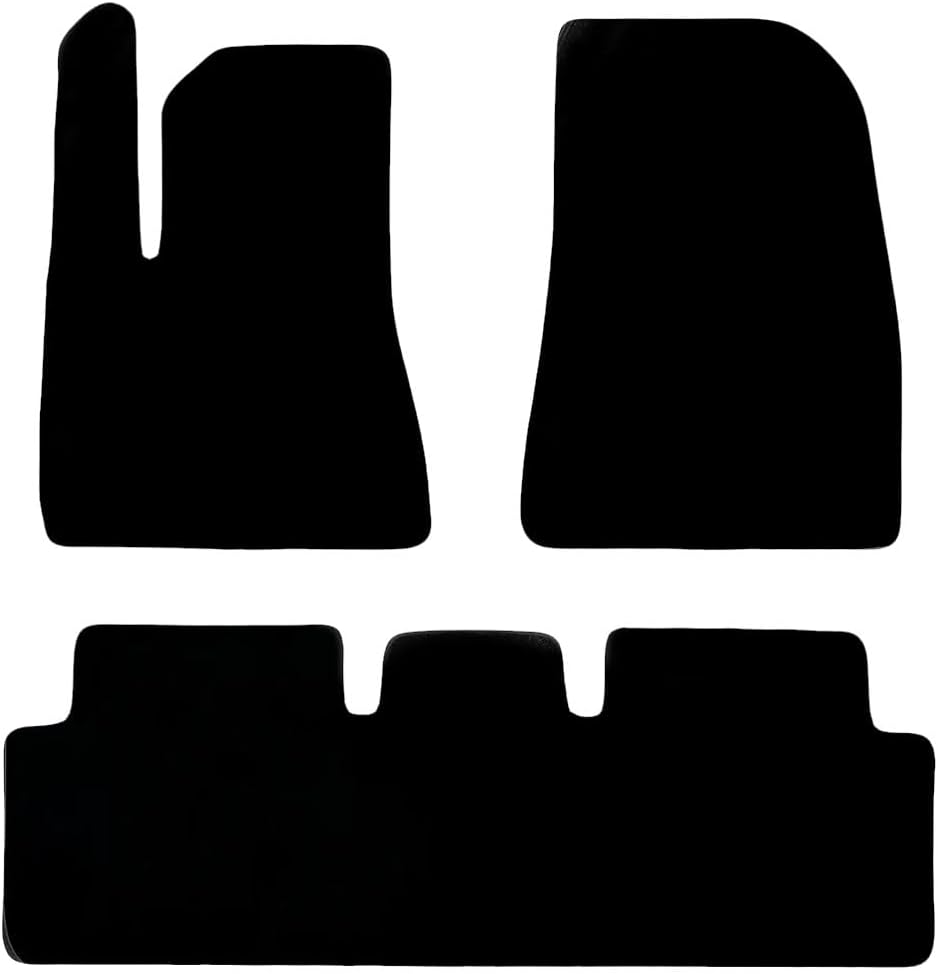 Car Floor Mats for Tesla Model 3 2024-2025,Nylon Black Carpet All Weather Waterproof Auto Liners Foot Pads Set