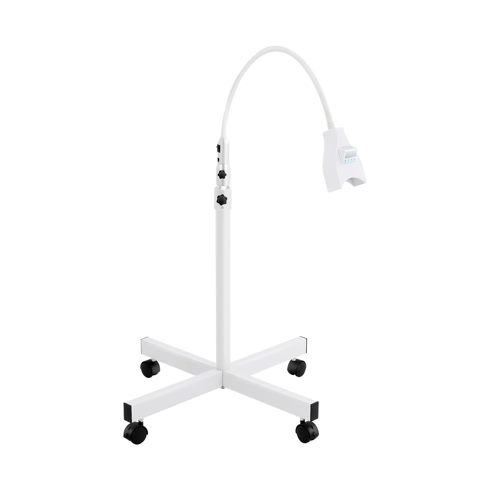 Blanqueador de dientes LED con cuello de cisne ajustable y temporizador, dispositivo de blanqueamiento dental profesional con luz azul de 465 nm, 6 ajustes de tiempo, altura regulable y gafas de