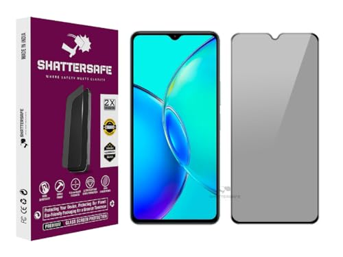 Image of Anti-Spy Privacy Tempered Glass Compatible For Vivo Y27 / Y36 5G [Pack of 1]. 9H Hardness, Anti-Scratch, Edge-to-Edge Protection With Easy Installation Kit & Case Friendly Fit.