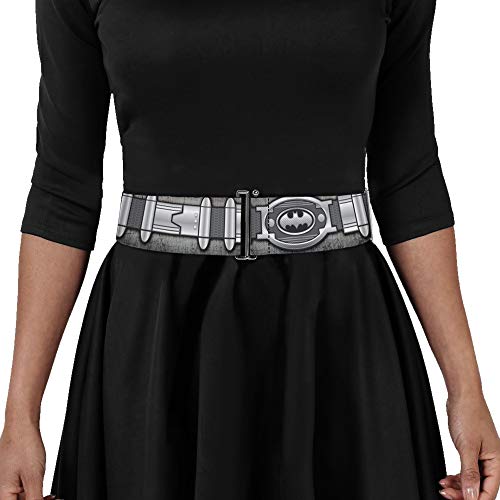 Buckle-Down DC Comics Belt, Cinch Belt Batman Utility Belt Grays, 3.0 Inch Wide, Adjustable3