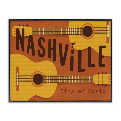 Nashville City of Music Guitars, 24 x 30 Inch Framed Giclée Print