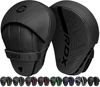 RDX Boxing Pads Curved Focus Mitts, Maya Hide Leather KARA Hook and jab Training Pads, Adjustable Strap Ventilated, MMA Muay Thai Kickboxing Coaching Martial Arts Punching Hand Target Strike Shield