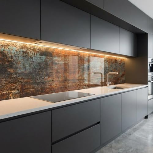 Protector para Cocina de Vidrio Templado, Salpicadera de Pared Rectangular Colorida con Montaje de Silicona y Cinta Doble miniatura 6