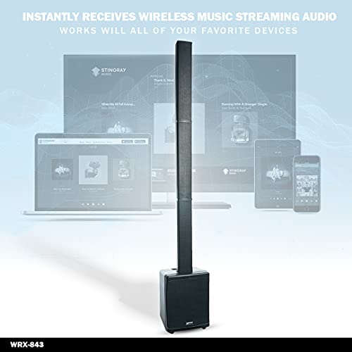 Gemini Sound Wrx-843 Professional Audio Bluetooth 78" Inch Tall Column Line Array Pa Speakers, 8" Inch Subwoofer, 3000W Watts Class D Power, 1/4" Inch Inputs, Xlr Output, 4 Dsp Modes #TOP1