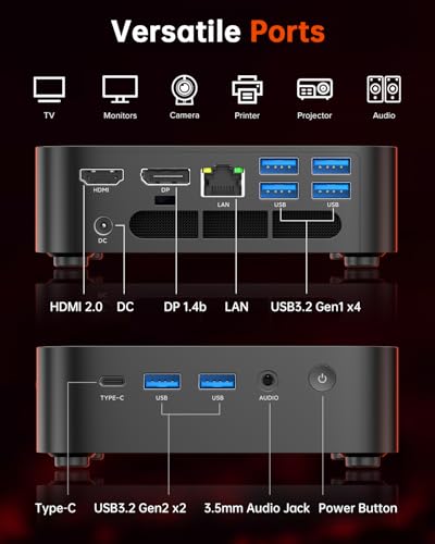 Kron Mini K1 Mini PC, AMD Ryzen 5 7430U (6C/12T, Fino a 4.3 GHz), Mini Computer 16GB DDR4 RAM 512GB M.2 2280 SSD,AMD Radeon Graphics 1800MHz, BT 5.2/WIFI 6/per Ufficio, Studio,Business - Cuffia gaming - Immagine 6