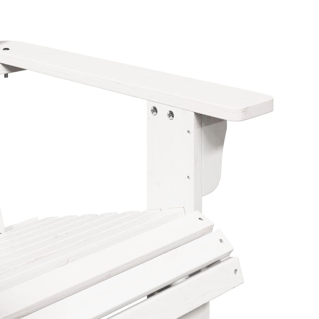 vidaXL Silla Adirondack Madera Maciza de Abeto Blanco 69x85x90,5 cm