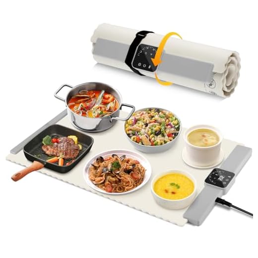 Silicone Electric Warming Tray for Food: Foldable Roll up Food Warmers for Parties Buffet with 5 Temperature Settings - Portable Fast Heating Mat for Restaurants, Home Everyday Use