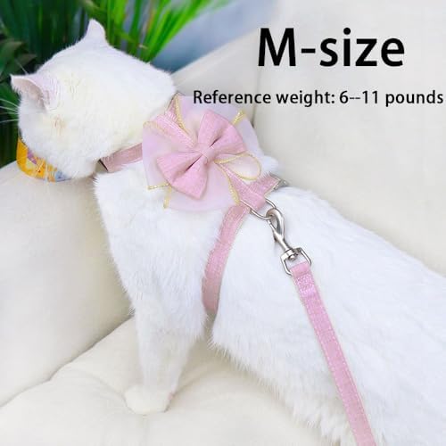 Adjustable Cat Harness with Leash and Bow-Tie for Small Cats