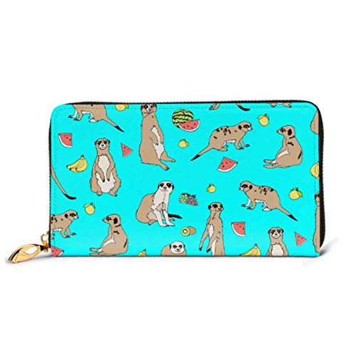 Preisvergleich Produktbild JHGFG Mode Handtasche Reißverschluss Brieftasche Erdmännchen Früchte Hintergrund Telefon Kupplung Geldbörse Abendkupplung Blockieren Leder Brieftasche Multi Card Organizer