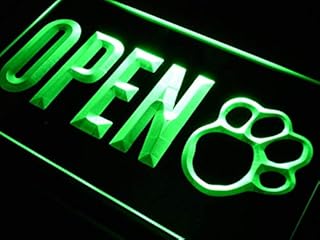 ADVPRO Open Dog Paw Print Grooming Shop LED Neon Sign Green 16 x 12 Inches st4s43-j792-g
