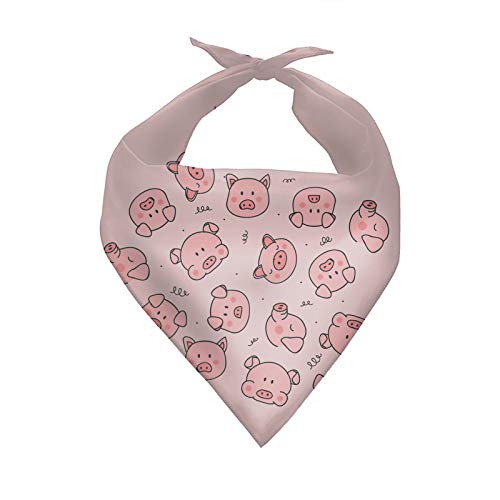 COEQINE Bandanas para perro, collar para el día de San Valentín, bufandas con patrón de cerdo rosa, baberos diarios para perros pequeños, medianos y grandes, pañuelo triangular lavable