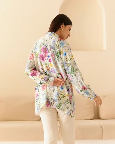 Image of NAINVISH Shirt Top for Women Regular Fit Printed Shirt | Tops for Stylish | Office Wear Tops for Women | Cotton Blend Tops