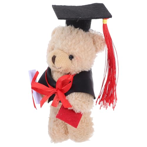 TOBBOMEY Mini Oso De Graduación Osito Relleno Graduación a Granel Juguetes De Peluche De La Temporada De Graduación Decoraciones De Graduación Universitaria Animalitos Brown Telas De Felpa
