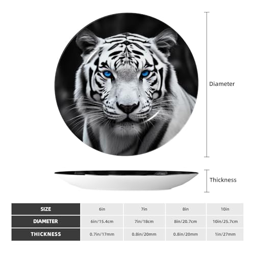 Assiette décorative tigre avec son support de table
