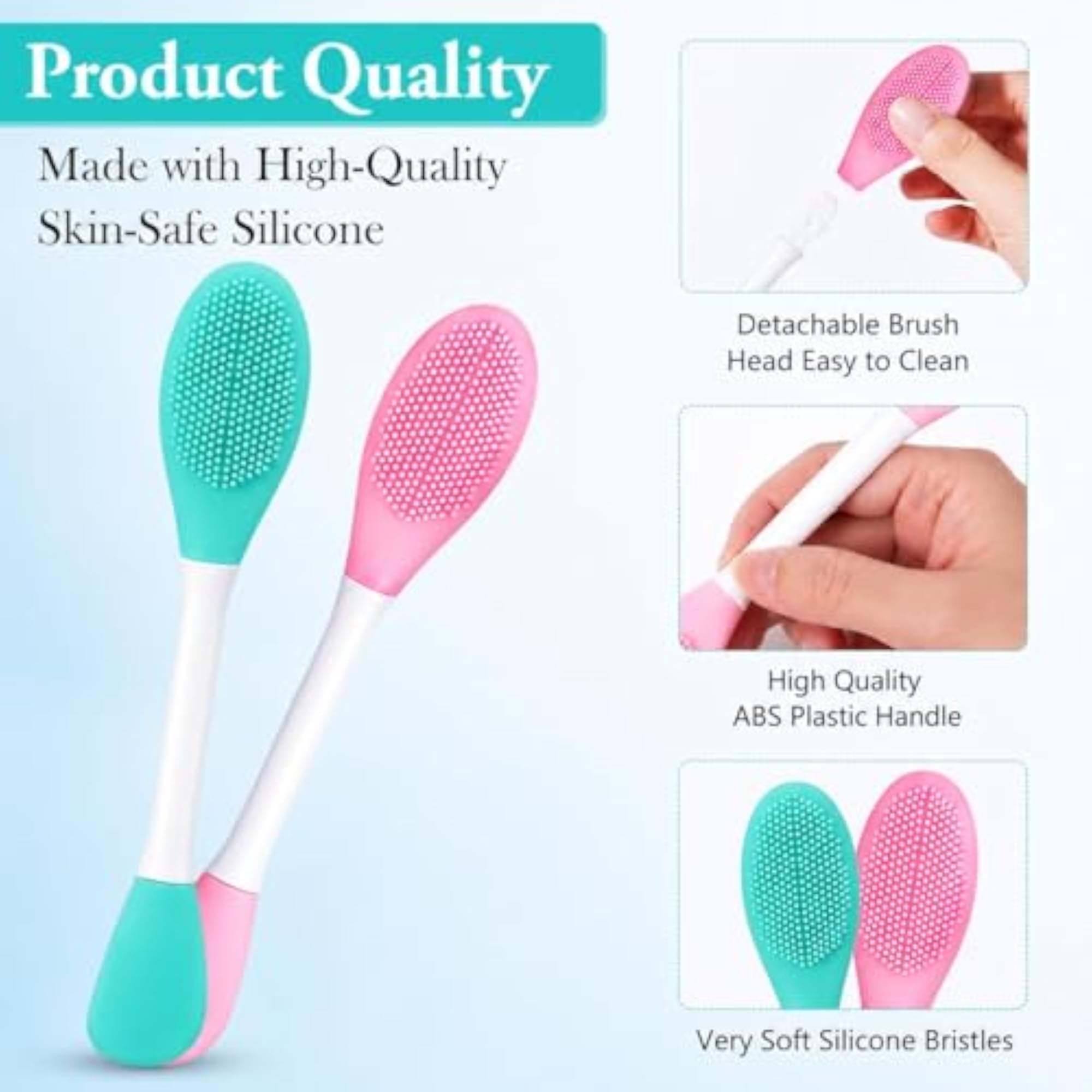 3 Pcs Silicone Face Scrubber, Ice Roller & Mask Applicator Set