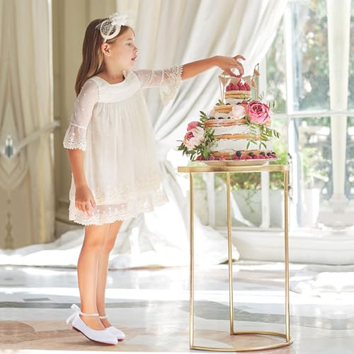 MEJORMEN Flower Girl Shoes Girls Dress Shoe Toddler Mary Jane Ballet Flats Princess Lace-Up Pearl Ankle Strap Dress Shoes for Wedding Party School3