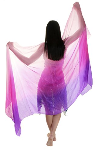 Turkish Emporium - Velo per danza del ventre di seta purple/Fuchsia/pink taglia unica