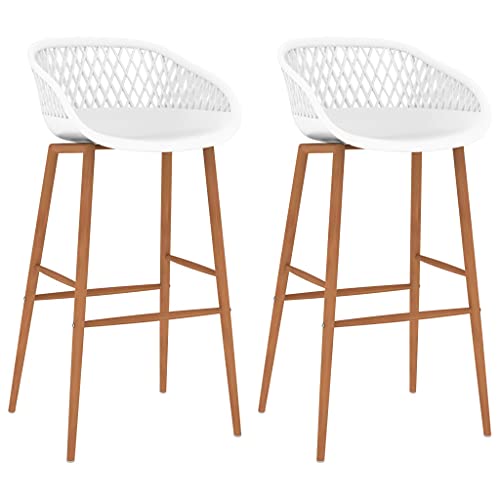 UJCHVHN Artículo: sillas de bar, 2 piezas, color blanco, sillas, mesa y taburetes de bar